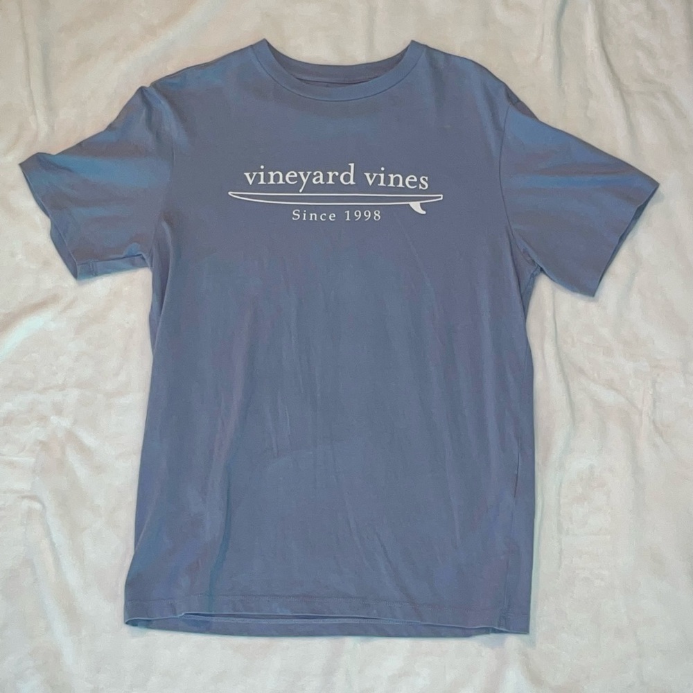 Vineyard Vines Gray Blue T-Shirt Soft Comfy Relaxed Oversized Trendy